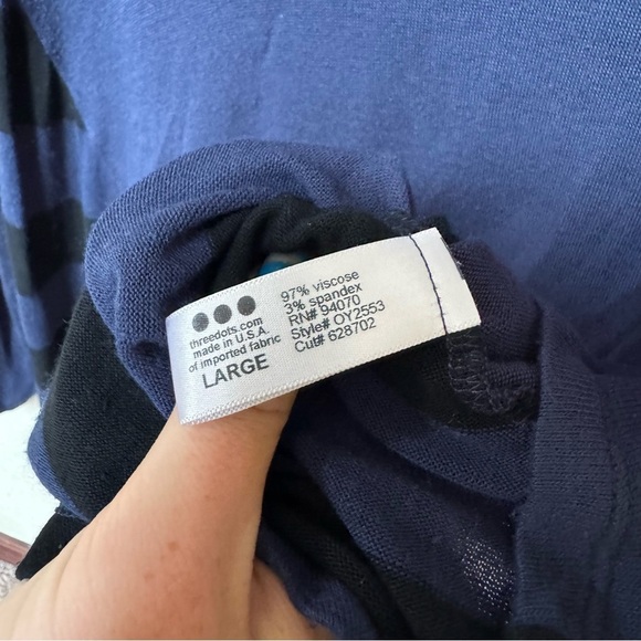 Three dots Navy and Black Turtleneck Sweater - Picture 5 of 5